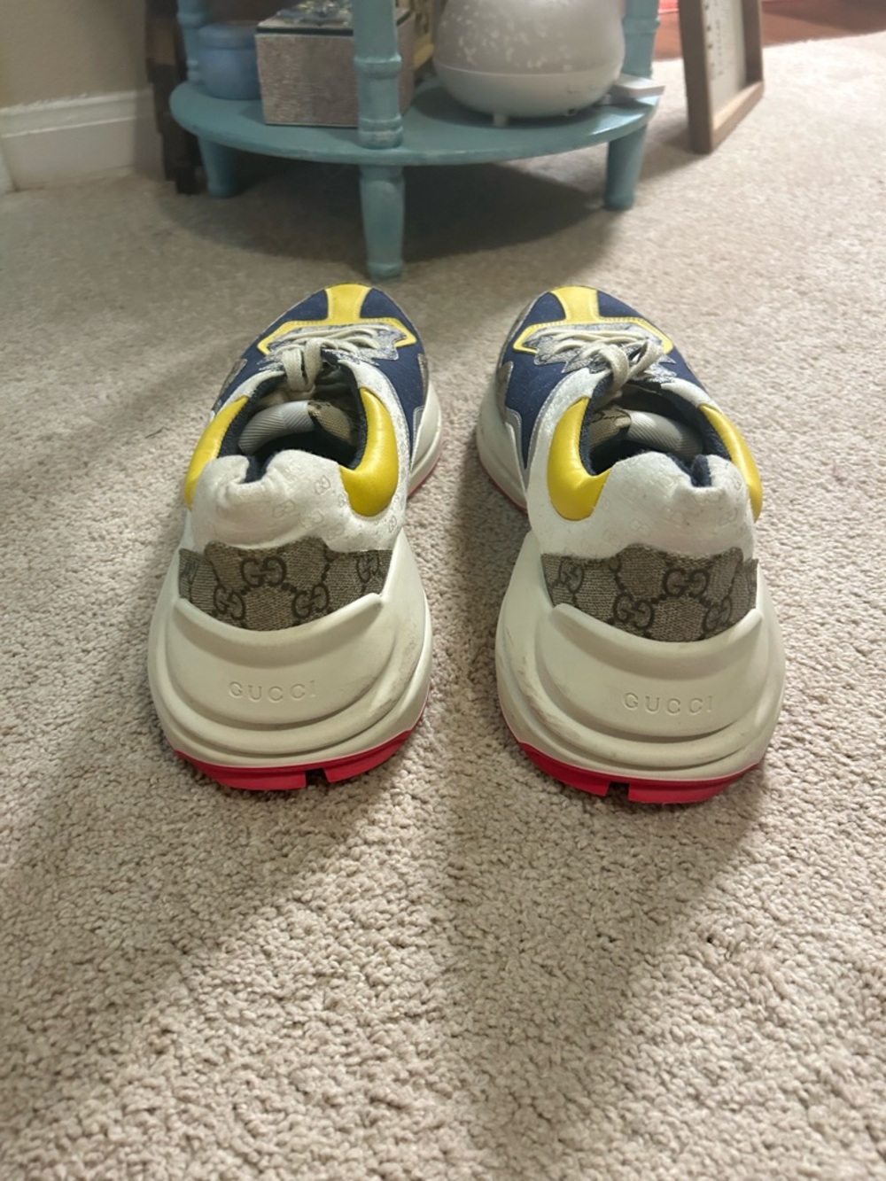 Gucci Rhyton sneakers in the Beige White Yellow'  color-way Size 14 Men’s - Picture 6 of 12